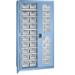 LISTA - Armoires à récipients avec 2 portes à fenêtre transparente charnière (LxPxH) 1000x400x1950mm 9 rayons, 40 récipients synoptiques KEY Lock Bleu clair RAL 5012