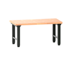 Poste de travail Lista Quattro réglage électrique de la hauteur, plateau en hêtre massif, piètement métal