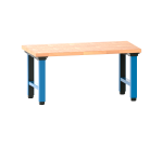 Poste de travail Lista Quattro réglage électrique de la hauteur, plateau en hêtre massif, piètement métal