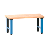 Poste de travail Lista Quattro réglage électrique de la hauteur, plateau en hêtre massif, piètement métal