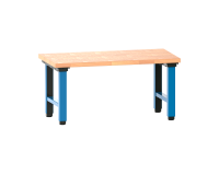 Poste de travail Lista Quattro réglage électrique de la hauteur, plateau en hêtre massif, piètement métal