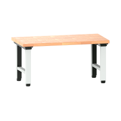 LISTA - Poste de travail Quattro complet (LxPxH) 2000x800x725-1225mm pour profondeur de module 725mm réglage électrique de la hauteur type Euro (CH/D/F) Hêtre Gris clair RAL 7035