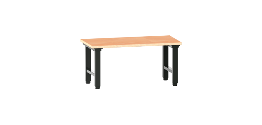 Poste de travail Lista Quattro réglage électrique de la hauteur, plateau en Multiplex, piètement métal