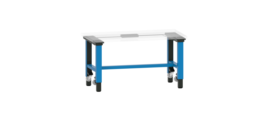 LISTA - Poste de travail kit Quattro Mobile (HxLxP) 69-119 x 150 x 71,8 cm