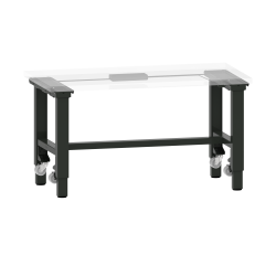 LISTA - Poste de travail kit Quattro Mobile (LxPxH) 1500x718x690-1190mm pour profondeur de module 725mm avec unité de contrôle kit 4K, sans plateau d'établi/câble de raccordement douille système Noir NCS S 9000-N