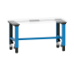 LISTA - Poste de travail kit Quattro Mobile (LxPxH) 2000x718x690-1190mm pour profondeur de module 725mm avec unité de contrôle kit 4K, sans plateau d'établi/câble de raccordement douille système Bleu clair RAL 5012