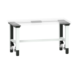 LISTA - Poste de travail kit Quattro Mobile (LxPxH) 2000x718x690-1190mm pour profondeur de module 725mm avec unité de contrôle kit 4K, sans plateau d'établi/câble de raccordement douille système Gris clair RAL 7035