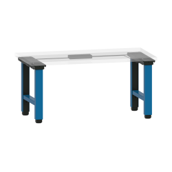 LISTA - Poste de travail kit Quattro Pro (LxPxH) 176x718x675-1175mm pour profondeur de module 725mm avec unité de contrôle kit 4K, sans plateau d'établi/câble de raccordement douille système Bleu clair RAL 5012