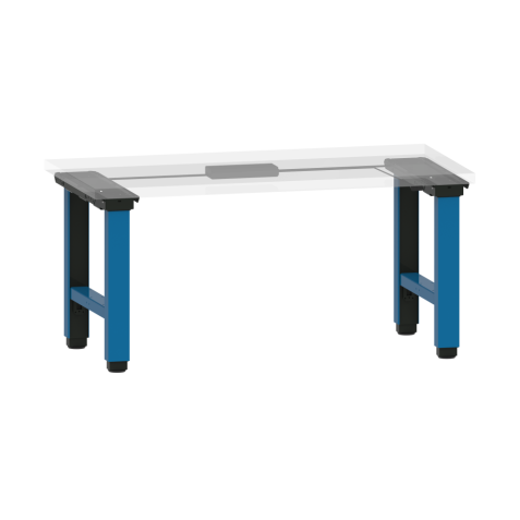 LISTA - Poste de travail kit Quattro Pro (LxPxH) 176x718x675-1175mm pour profondeur de module 725mm avec unité de contrôle kit 4K, sans plateau d'établi/câble de raccordement douille système Bleu clair RAL 5012