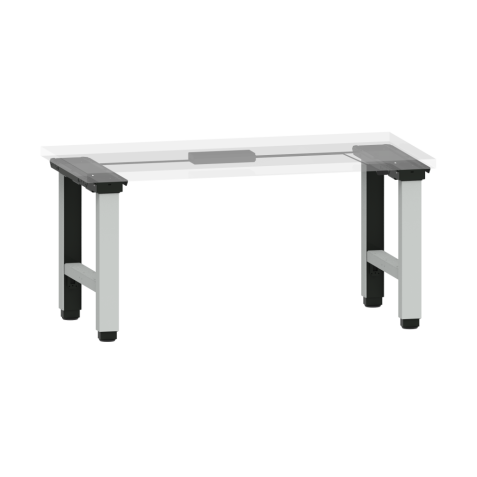 LISTA - Poste de travail kit Quattro Pro (LxPxH) 176x718x675-1175mm pour profondeur de module 725mm avec unité de contrôle kit 4K, sans plateau d'établi/câble de raccordement douille système Gris clair RAL 7035