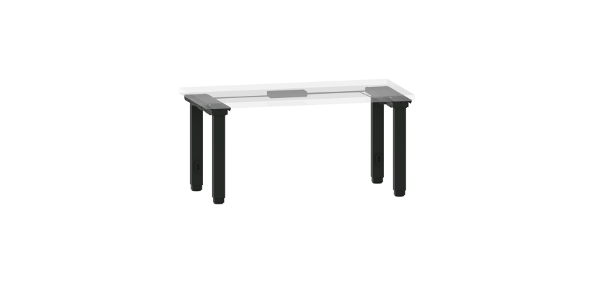 LISTA - Poste de travail kit Quattro Basic (HxLxP) 67,5-117,5 x 71,8 x 17,6 cm NCS S 9000-N