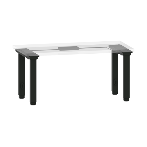 LISTA - Poste de travail kit Quattro Basic (LxPxH) 176x718x675-1175mm pour profondeur de module 725mm avec unité de contrôle kit 4K, sans plateau d'établi/câble de raccordement douille système Noir NCS S 9000-N