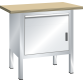 LISTA - Établi compact (LxPxH) 1000x700x840mm 1 porte battante, 1 rayon, 1 tiroir, multiplex KEY Lock Gris clair RAL 7035
