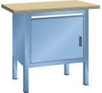 Lista - Établi compact plateau 100 x 70 cm - 1 porte battante + 1 rayon + 1 tiroir
