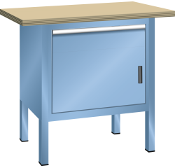 Lista - Établi compact plateau 100 x 70 cm - 1 porte battante + 1 rayon + 1 tiroir