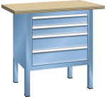 Lista - Établi compact plateau 100 x 70 cm - 4 tiroirs