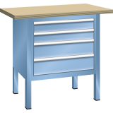 LISTA - Établi compact (HxLxP) 85 x 100 x 70 cm Hêtre KEY Lock R5012