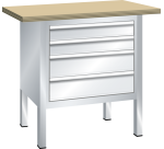 Lista - Établi compact plateau 100 x 70 cm - 4 tiroirs