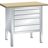 LISTA - Établi compact (HxLxP) 85 x 100 x 70 cm Hêtre KEY Lock R7035