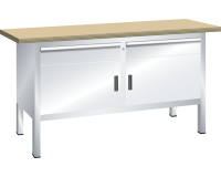 LISTA - Établi compact (HxLxP) 85 x 150 x 70 cm Hêtre KEY Lock R7035