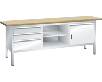 LISTA - Établi compact (HxLxP) 85 x 200 x 70 cm Hêtre KEY Lock R7035