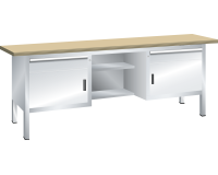 LISTA - Établi compact (HxLxP) 85 x 200 x 70cm Hêtre KEY Lock R7035
