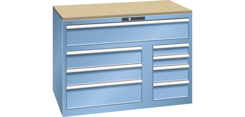 Armoire à tiroirs Lista 64 x 36E  H 87 x L 119,3  x P 72,5 cm 8 tiroirs Key Lock