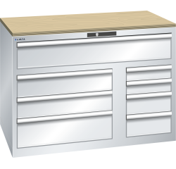 Armoire à tiroirs Lista 64 x 36E  H 87 x L 119,3  x P 72,5 cm 8 tiroirs Key Lock