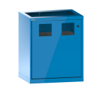 Poubelle à porte battante ferrure à gauche Lista 36x27E H 85 x L 71,7 x P 57,2 cm, 2 ouvertures, 2 bacs 60 L