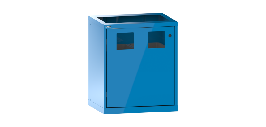 Poubelle à porte battante ferrure à gauche Lista 36x27E H 85 x L 71,7 x P 57,2 cm, 2 ouvertures, 2 bacs 60 L