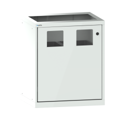 Poubelle à porte battante ferrure à gauche Lista 36x27E H 85 x L 71,7 x P 57,2 cm, 2 ouvertures, 2 bacs 60 L