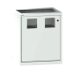 LISTA - Armoire à portes battantes pour l'élimination des déchets 36x27E (LxPxH) 717x572x850mm à gauche, 2 x ouverture d'introduction 170x160mm, 2 x récipients 60l Gris clair RAL 7035