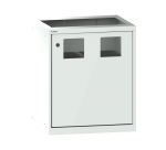 Poubelle à porte battante ferrure à droite Lista 36x27E H 85 x L 71,7 x P 57,2 cm, 2 ouvertures, 2 bacs 60 L