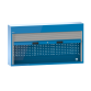 LISTA - Armoire suspendue avec volet roulant (LxPxH) 2000x250x800mm avec matériel de fixation pour paroi arrière perforé sur montant porteur, KEY Lock Bleu clair RAL 5012