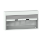 LISTA - Armoire suspendue avec volet roulant (LxPxH) 2000x250x800mm avec matériel de fixation pour paroi arrière perforé sur montant porteur, KEY Lock Gris clair RAL 7035