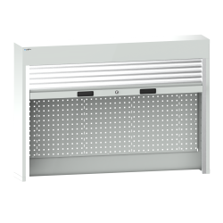 LISTA - Éléments supérieur avec volet roulant (LxPxH) 2000x250x1050mm pour plateaux d'établis KEY Lock Gris clair RAL 7035