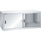 LISTA - Armoire suspendue avec portes coulissantes en tôle pleine (LxPxH) 1000x350x420mm avec matériel de fixation pour paroi arrière perforé sur montant porteur, KEY Lock Gris clair RAL 7035