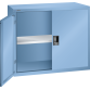 LISTA - Armoire suspendue avec portes battantes en tôle pleine (LxPxH) 1000x350x800mm avec matériel de fixation pour paroi arrière perforé sur montant porteur, KEY Lock Bleu clair RAL 5012