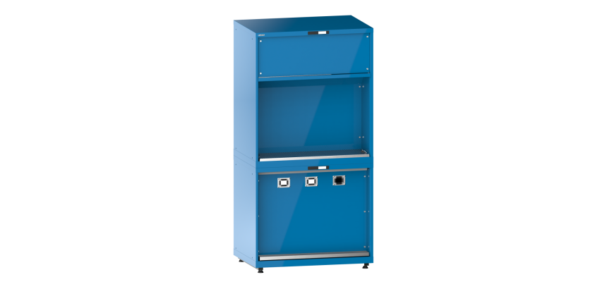 Tour d’alimentation en fluides Lista 54 x 36 E - 6 accès pour flexibles H 204,5/209  x L 102,3 x P 72,5 cm