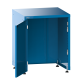 LISTA - Armoire à portes battantes carrossable 36x36E (LxPxH) 717x725x895-940mm à gauche, sans fond avec kit de pieds de mise à niveau pour caches (4 x pieds, 45-90mm) Bleu clair RAL 5012