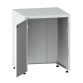 LISTA - Armoire à portes battantes carrossable 36x36E (LxPxH) 717x725x895-940mm à gauche, sans fond avec kit de pieds de mise à niveau pour caches (4 x pieds, 45-90mm) Gris clair RAL 7035