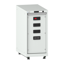 LISTA - Armoire pour module Énergie 18x36E (LxPxH) 411x725x895-940mm prises réseau RJ45 avec kit de pieds de mise à niveau pour caches (4 x pieds, 45-90mm) type F Gris clair RAL 7035