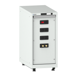 LISTA - Armoire pour module Énergie 18x36E (LxPxH) 411x725x895-940mm accords pour air comprimé DN7 avec kit de pieds de mise à niveau pour caches (4 x pieds, 45-90mm) type F Gris clair RAL 7035