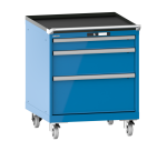 Armoire à tiroirs Lista 36 x 36E  H 89 x L 71,7 x P 72,5 cm 3 tiroirs, roues Ø 10 cm Key Lock