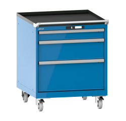 Armoire à tiroirs Lista 36 x 36E  H 89 x L 71,7 x P 72,5 cm 3 tiroirs, roues Ø 10 cm Key Lock