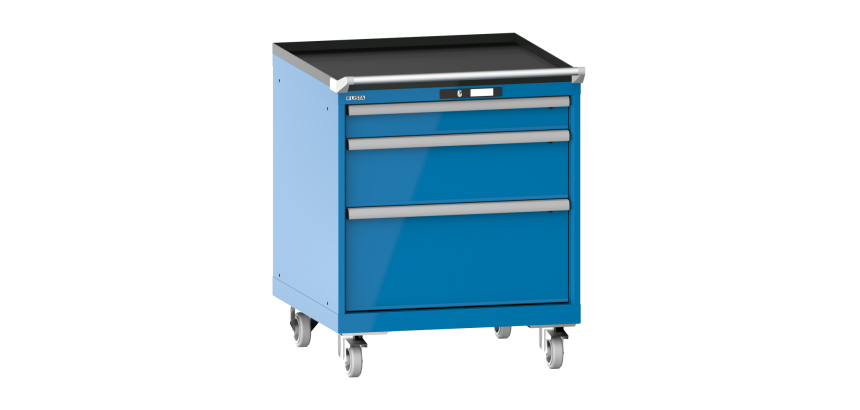 Armoire à tiroirs Lista 36 x 36E  H 89 x L 71,7 x P 72,5 cm 3 tiroirs, roues Ø 10 cm Key Lock