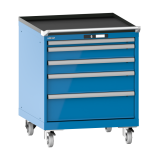 Armoire à tiroirs Lista 36 x 36E  H 89 x L 71,7 x P 72,5 cm 5 tiroirs, roues Ø 10 cm Key Lock