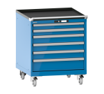 Armoire à tiroirs Lista 36 x 36E  H 89 x L 71,7 x P 72,5 cm 6 tiroirs, roues Ø 10 cm Key Lock