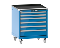 Armoire à tiroirs Lista 36 x 36E  H 89 x L 71,7 x P 72,5 cm 6 tiroirs, roues Ø 10 cm Key Lock