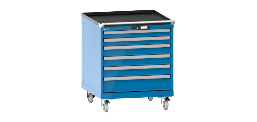 Armoire à tiroirs Lista 36 x 36E  H 89 x L 71,7 x P 72,5 cm 6 tiroirs, roues Ø 10 cm Key Lock